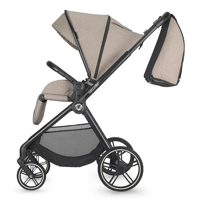 2-in-1 stroller Coccolle Lissia Premium Line, Large wheels, Aluminium frame anodized, XXL canopy, Telescopic handle, Backpack, Rain cover, Footmuff, Antibacterial-treated bassinet, Butternut Beige