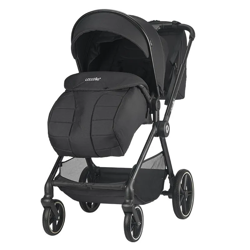 2-in-1 stroller Coccolle Lissia Premium Line, Large wheels, Aluminium frame anodized, XXL canopy, Telescopic handle, Backpack, Rain cover, Footmuff, Antibacterial-treated bassinet, Anthracite