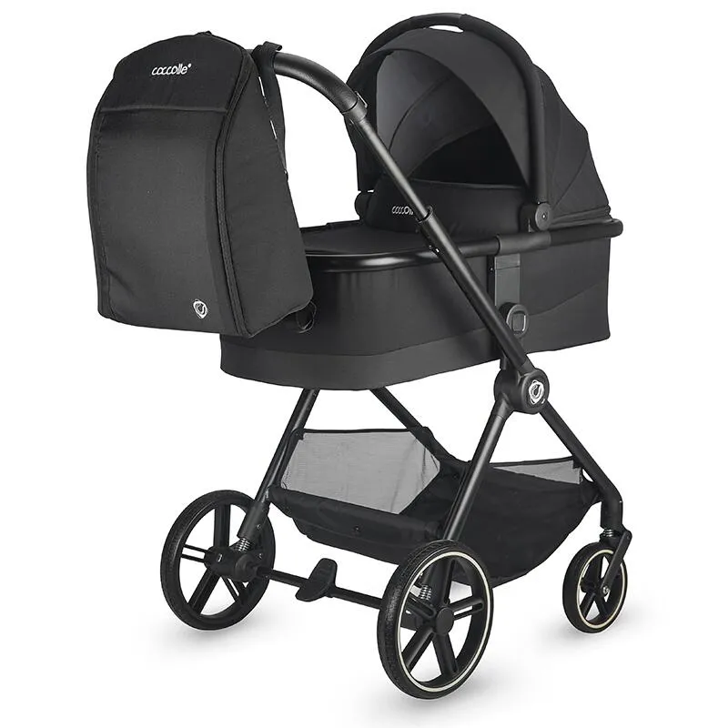 2-in-1 stroller Coccolle Lissia Premium Line, Large wheels, Aluminium frame anodized, XXL canopy, Telescopic handle, Backpack, Rain cover, Footmuff, Antibacterial-treated bassinet, Anthracite