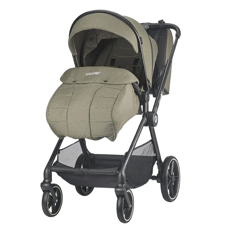 Modular 3-in-1 stroller Coccolle Lissia Moss Green with i-Size infant car seat Coccolle Knox Black