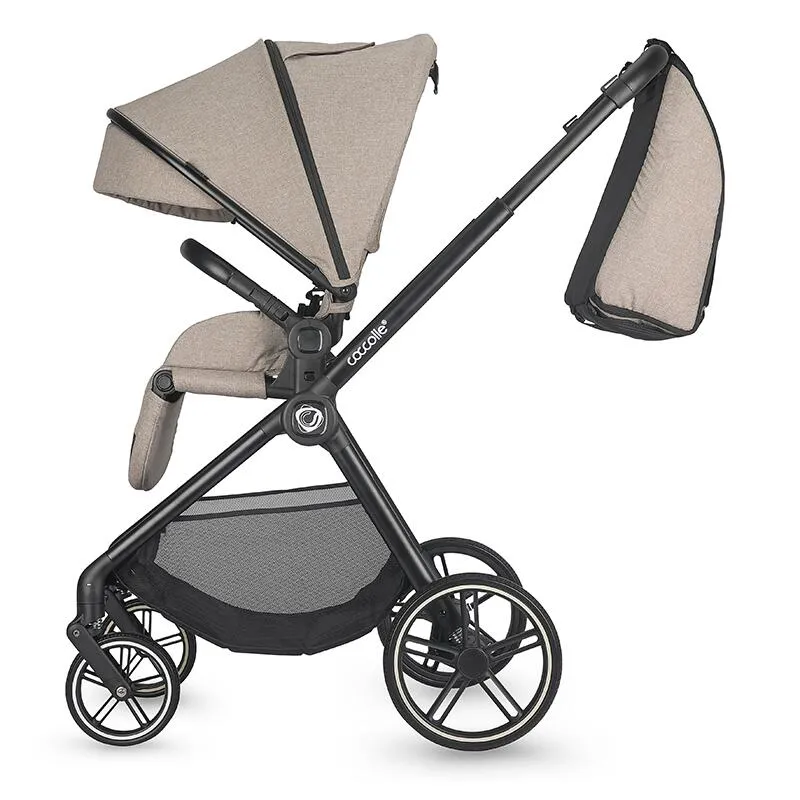 Modular 4-in-1 stroller Coccolle Lissia Butternut Beige with i-Size infant car seat Coccolle Knox Black and i-Size Isofix base Coccolle Knox