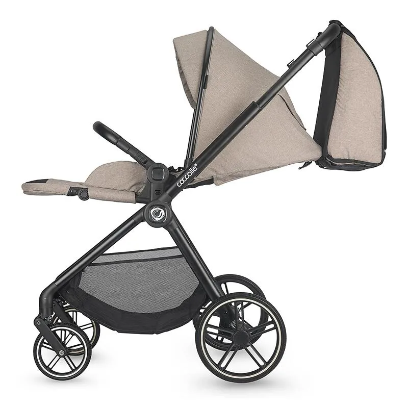Modular 4-in-1 stroller Coccolle Lissia Butternut Beige with i-Size infant car seat Coccolle Knox Black and i-Size Isofix base Coccolle Knox
