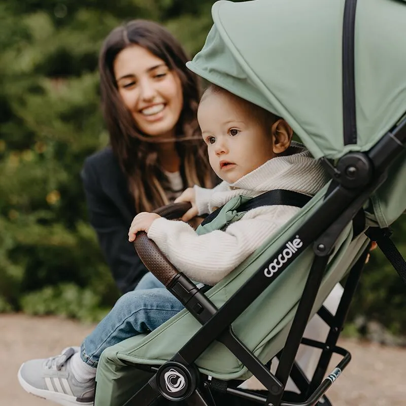 Autofold sport stroller Coccolle Melia, Aluminium frame anodized, XXL canopy with UV 50+ protection, High ground clearance, pozitie verticala dupa pliere, certified up to 22 kg, Deep Turquoise