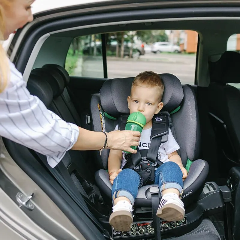 Scaun auto iSize Coccolle Mago Premium, cu picior de fixare, Isofix, 40-150 cm, 0-36 kg, Rotire 360 grade, Tetiera reglabila, Pozitie somn, Protectie impact lateral, Bara recul, Greenstone