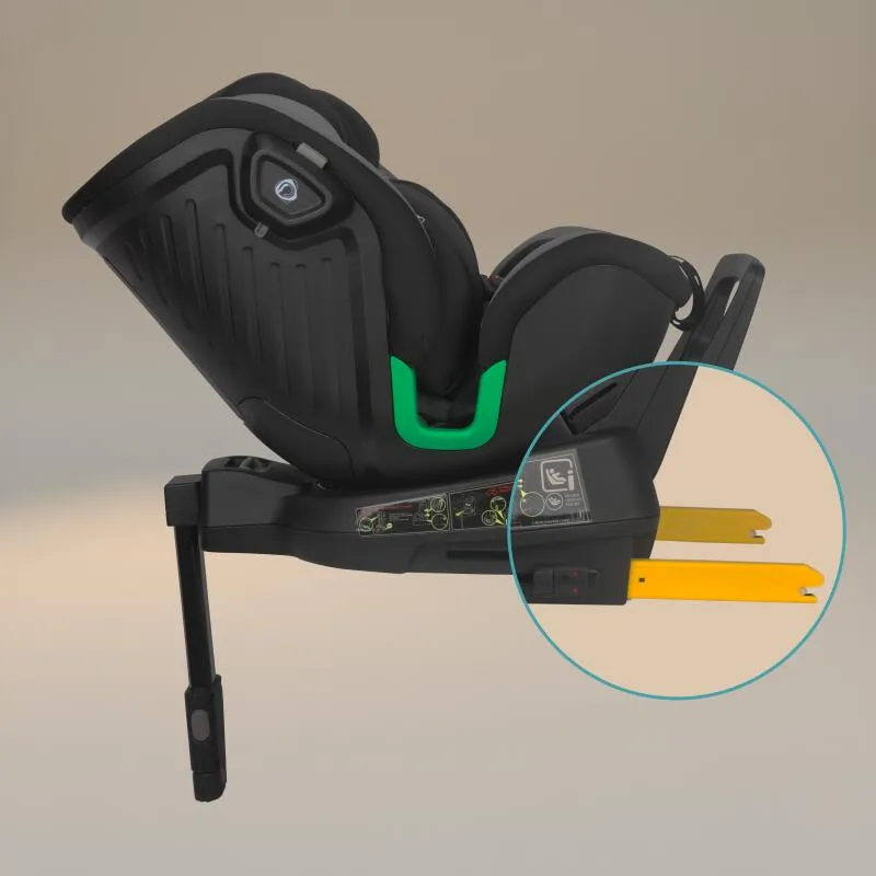 Scaun auto iSize Coccolle Mago Premium, with support leg, Isofix, 40-150 cm, 0-36 kg, 360° rotation, Adjustable headrest, Pozitie somn, Side-impact protection, Anti-rebound bar, Neutral Grey