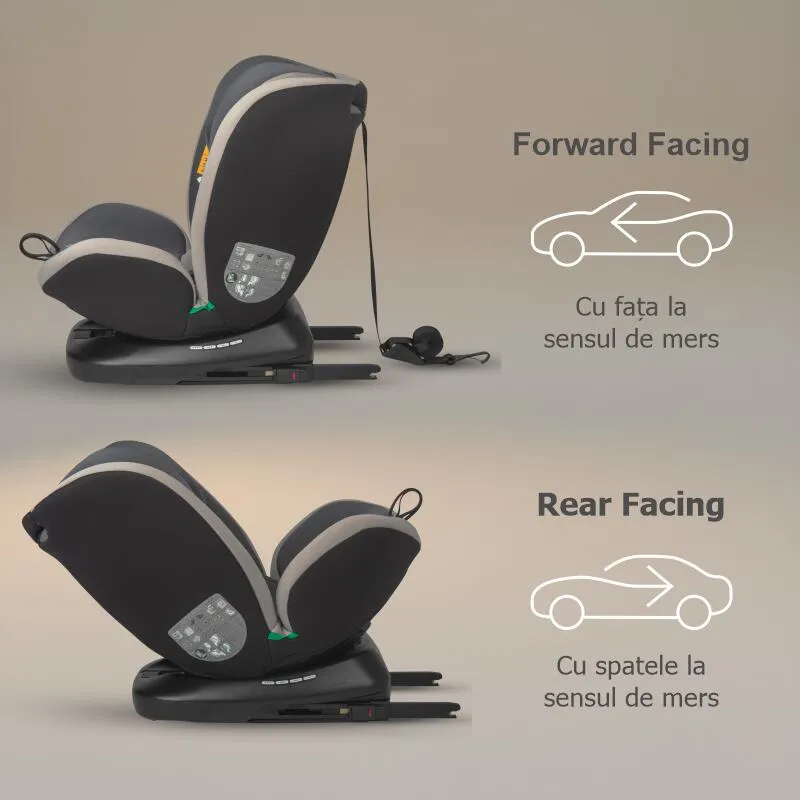 Premium rotating i-Size car seat 40-150 cm Coccolle Mydo Urban Grey