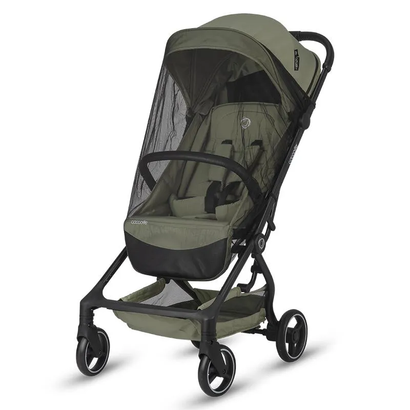 Sport stroller Coccolle Sierra with ultra-compact automatic folding, IATA carry-on compatible, Aluminium frame, Pozitie somn, Extendable canopy, Insect net, Taupe Brown